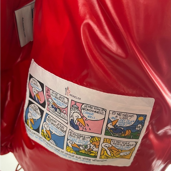 Moncler Etival Red Hooded Quilted Down Jacket - Picture 11 of 15